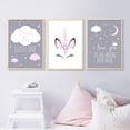 thumbnail image 4 of Juego de 3 carteles de 30 x 40 cm para habitación de niña, cuadros rosas, decoración de pared, pintura sobre lienzo, regalos de cumpleaños NPTWC003-M, 4 of 5