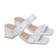 thumbnail image 1 of Sandalias de tacón con doble hebilla para mujer Sandalias casuales de verano antideslizantes con punta abierta ajustable Blanco 37, 1 of 8