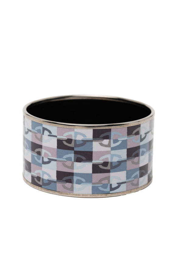 Pre-Owned Hermes TGM Chaine d'Ancre Enamel Bangle in Silver and Multicolor Metal for... (Good)