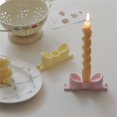 thumbnail image 5 of Clearance! Dienrx Bow Candle Holder, Candle Holder Candy Color Bow Candle Holder Long Candle Candlestick Gypsum Bow Candle Holder for Table Wedding Dinning Table Centerpiece, 5 of 6