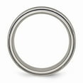 thumbnail image 2 of Solid Titanium with Blue Triple Groove 8mm Men's Wedding Band Ring Size 8, 2 of 7