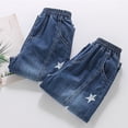 thumbnail image 6 of UJNDER Boys Denim Pants Loose Fit Long Trousers for Toddler Kids with Mid Rise Elastic Waist and Comfortable Wear Boys Pants,Dark Blue,7-8 Years, 6 of 8