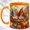 Orange, variant on Basket Gnomes Coffee Mug, Autumn Harvest Mug, Ceramic 11 oz