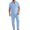Light Blue, variant on OIOLOYJM Men 2 Piece Outfit Linen Beach Short Sleeve Button Down Pocket Shirt and Elastic Waist Pajama Pants Casual Relaxed Fit Vacation Sleep Pj Sets Black 2XL