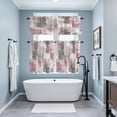 thumbnail image 3 of Vintage Pink Gray Kitchen Curtains Sets for Windows 24 Inch Length, Modern Abstract Art Rod Pocket Window Treatments Tier Curtains and Valances Set for Bedroom/Bathroom, 3 of 8