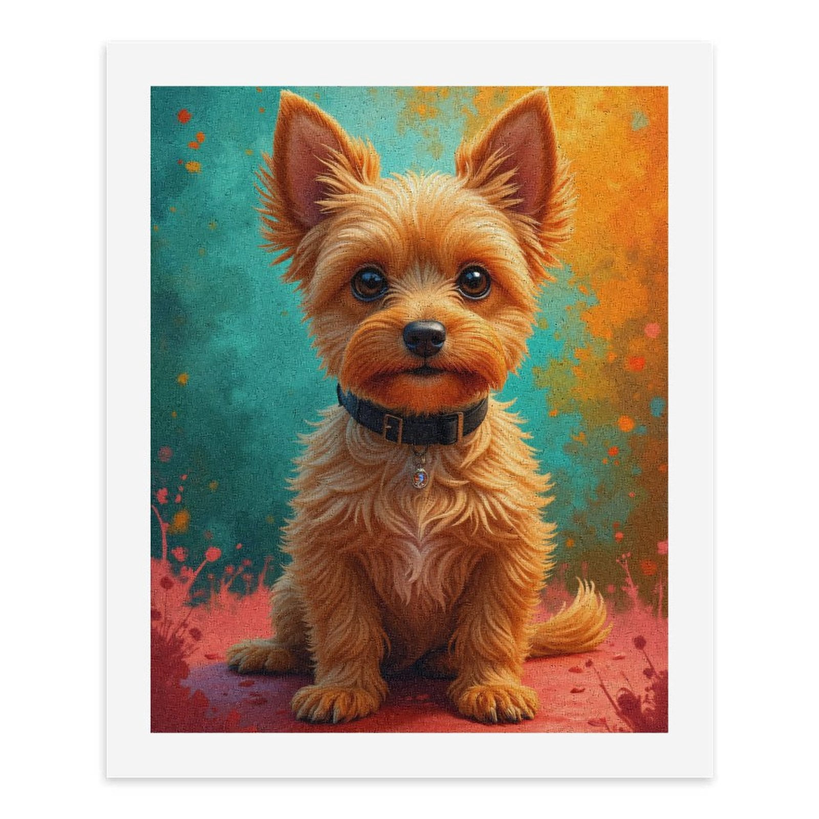 Paint By Numbers Kit for Adults Beginner - Small Dog Colorful Portrait Art DIY Canvas Painting Kits for Adults, Frameless Paint By Number for Adults for Home Wall Decor 16x20 Inch