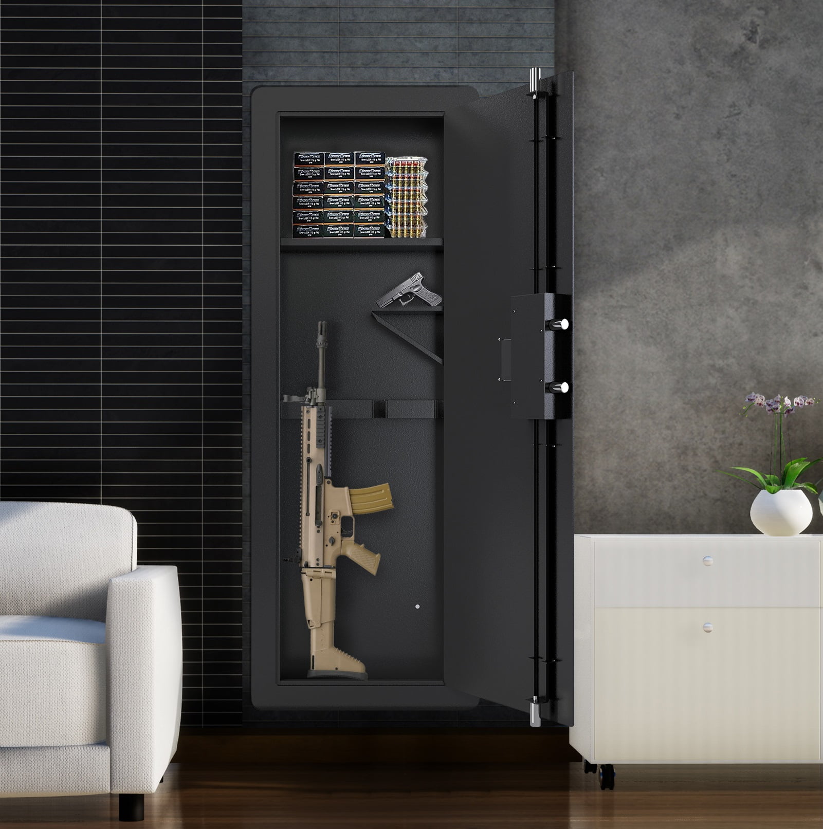 iRerts In Wall Gun Safe and Money Safe Locker, Hidden Safe with Digital