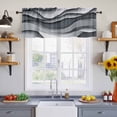 thumbnail image 4 of Black Gray Ombre Valances for Windows, Modern Abstract Moire Art Geometric Light Filtering Kitchen Curtains, Rod Pocket Window Valance Curtains for Living Room Bedroom, 60" W x 18" L, 2 Panels, 4 of 9
