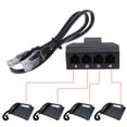 thumbnail image 2 of ROZYARD RJ45 8P8C Male to 4x RJ11 6P4C Female Adapter Converter for Phone Telephone, 2 of 10