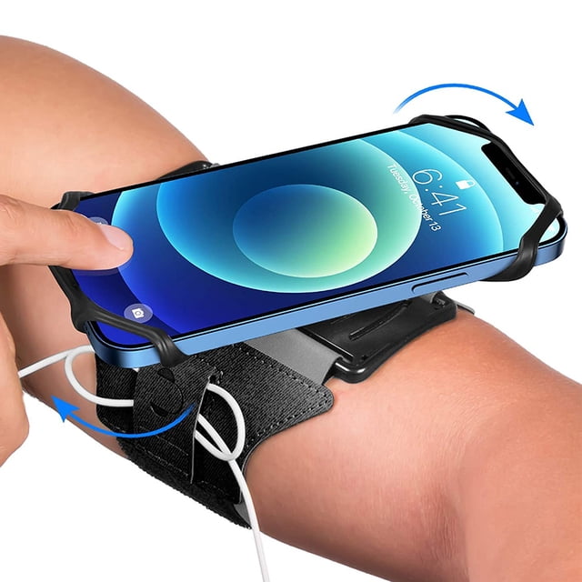Soporte para teléfono de pulsera, brazalete para teléfono deportivo desmontable giratorio de 360 grados: adecuado para la mayoría de los teléfonos en el mercado MFZFUKR CPB-DE-HJJ-56-1