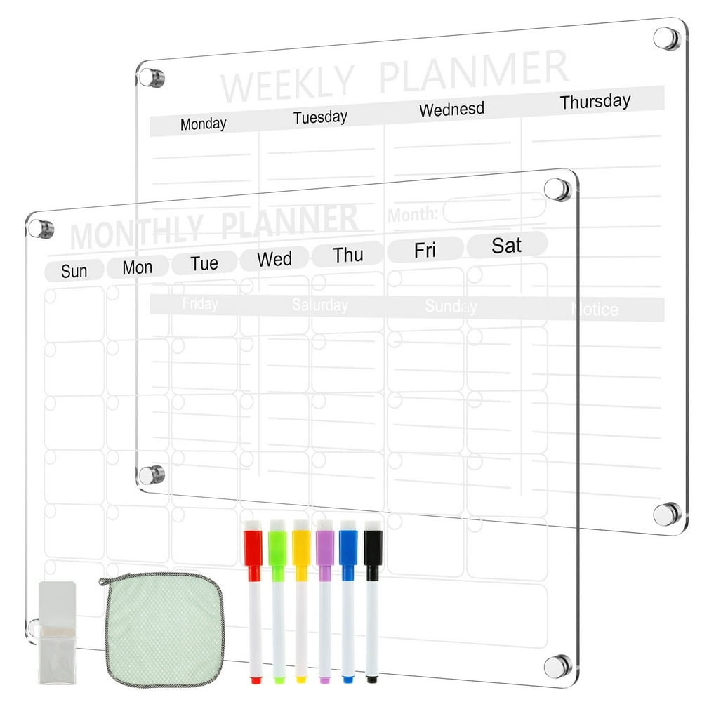 Planning Mensuel Magnétique DESQ - 40x50 Cm, Format 35 Jours, Effaçable à Sec - Avec Marqueur Magnétique - Idéal Pour Bureau Ou Maison, Version Française