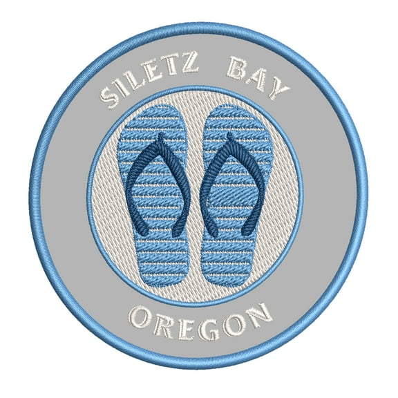 Siletz Beach, Oregon 3.5 Inch Iron Or Sew On Embroidered Fabric Badge Patch Ocean Beach, Salt Life Iconic Series