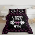 thumbnail image 2 of Feelyou Women Fitness Sport Full Size Comforter Sets, Black Pink Ribbon Bedding Sets, 3pcs, 2 of 8