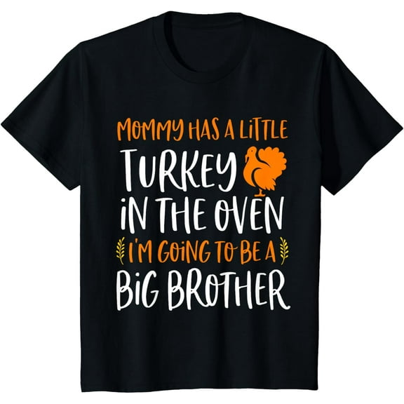 Kids Big Brother Thanksgiving Pregnancy Announcement Shirt Fall T-Shirt