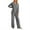 Grey, variant on Pajama Sets Women Women Soft Pajamas Set Long Sleeve Crew Neck Sleepwear Nightwear Lounge Two Piece Sets for Women Womens Winter Pajamas M