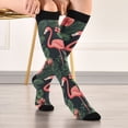 thumbnail image 5 of FORMRS Womens Knee High Socks Casual Long Thick Travel Daily Wear, 2 Pairs, Red Flamingo Pattern, 5 of 6