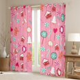 thumbnail image 2 of Manfei Happy Christmas Black Out Curtains,Cute Flower Floral Curtains Pack of 2 (42x63 Each),Colorful Candy Bedroom Curtains For Teens,Breathable Home Decor, 2 of 6