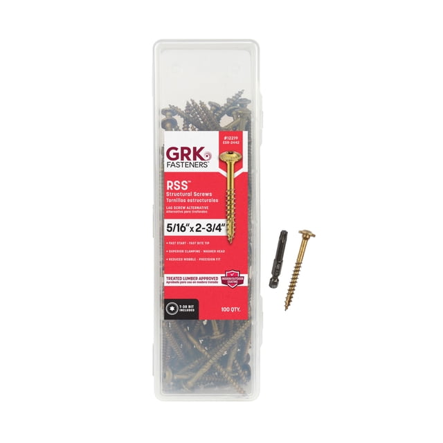 GRK RSS516234HP RSS HandyPak 5/16 by 2-3/4-Inch Structural Screws, 100 Screws per Package