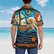 thumbnail image 4 of Balery Whimsical Sailboat Ocean Art Camisas hawaianas de manga corta para hombre, camisas playeras de corte holgado, camisas de vacaciones con botones,Large, 4 of 7