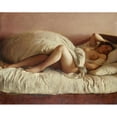 thumbnail image 2 of Johann Baptist Reiter 14x12 Gold Ornate Wood Frame and Double Matted Museum Art Print Titled - Slumbering Woman (1849), 2 of 4