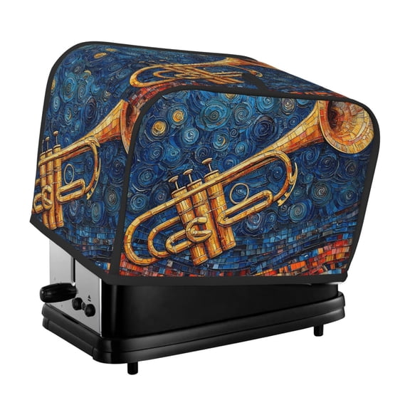 2-Slice Toaster Cover, Waterproof Dust Cover, Protective Sleeve for Small Kitchen Appliances, Trumpet Art