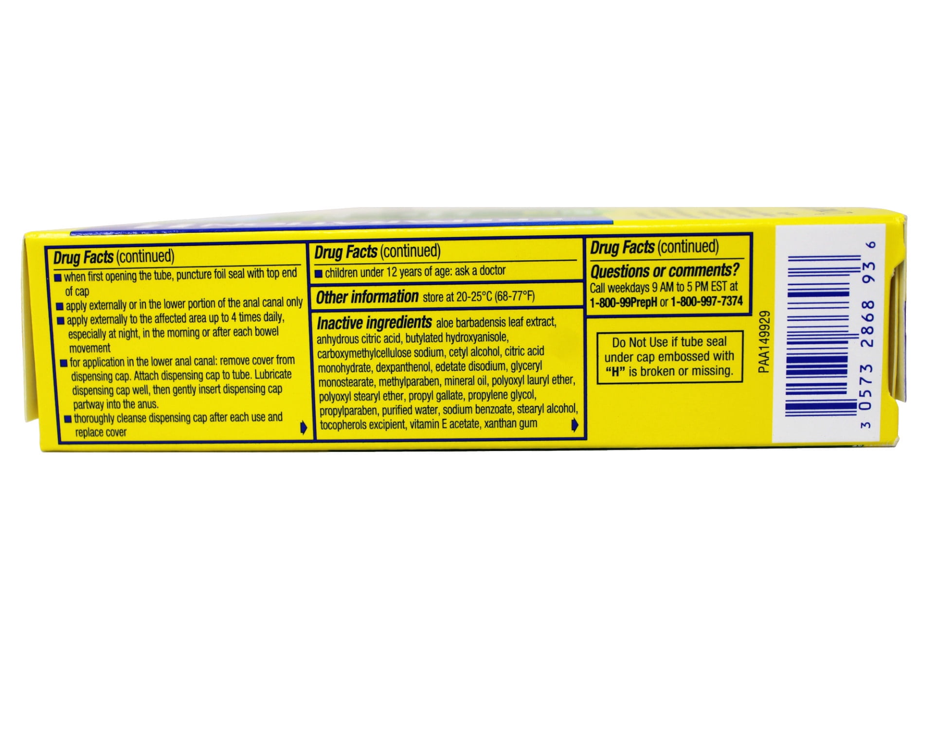 Preparation H 0.9 Oz Hemorrhoidal Cream Multi Symptom Pain Relief (Pack of 3)