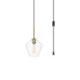thumbnail image 2 of Living District LDPG2256BR Gene 1 Light Brass & Clear Glass Plug-In Pendant, 2 of 2
