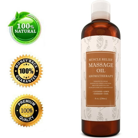 Maple Holistics Muscle Relief Massage Oil, Joint Pain Relief + Aromatherapy, Natural Skin Care Product, 8