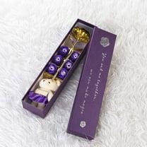 Decorative Roses Gold Plated Rose Soap Flower Bouquet 1pcs Set with Gift Box Romantic Anniversary Valentine's Day Gift JASKFLY