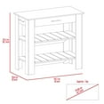 thumbnail image 4 of FM FURNITURE Brooklyn 2-Shelf Modern Engineered Wood Kitchen Island in Black/Oak, 4 of 7