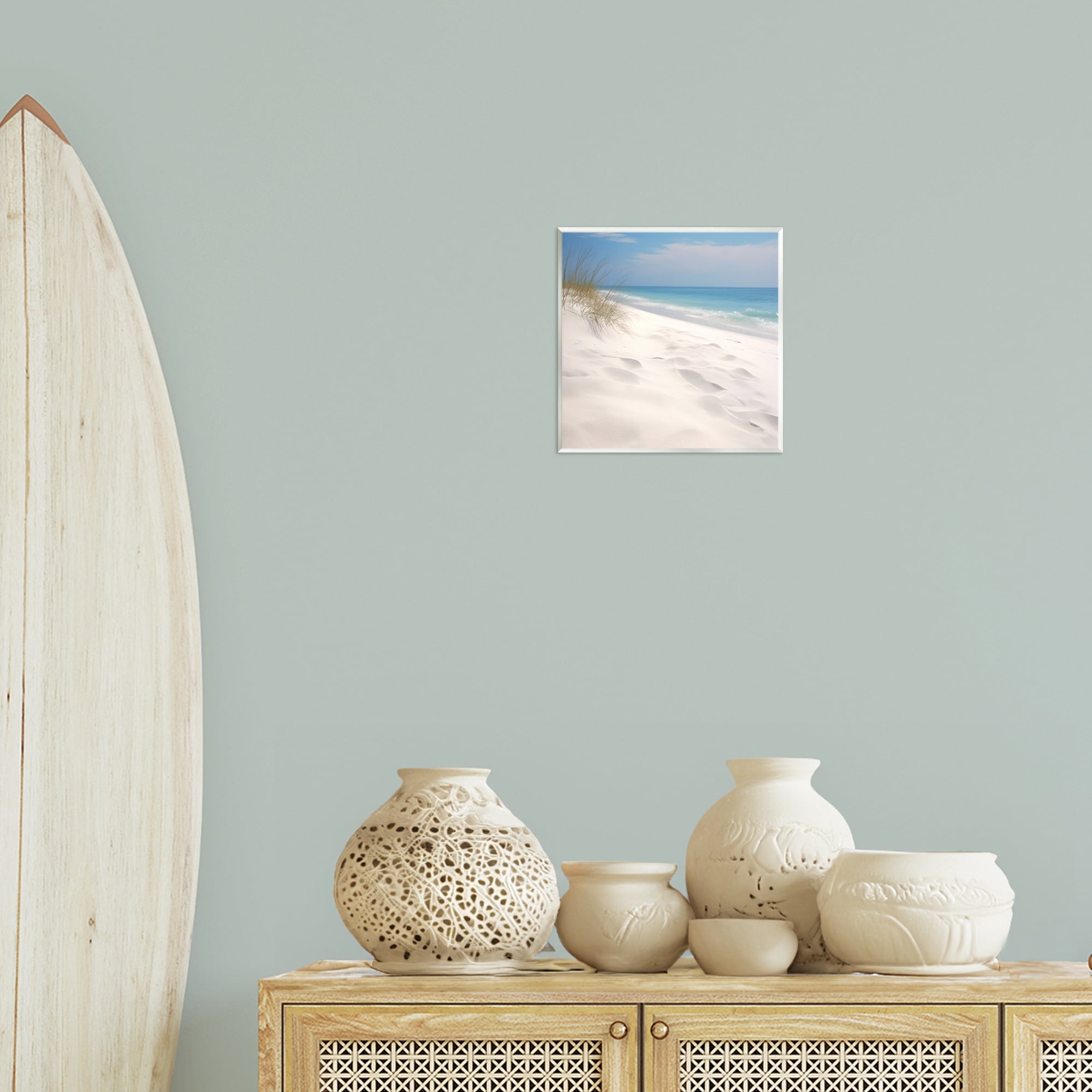 Stupell Industries Seabreeze Sandy Footprints Landscape Photography Unframed Art Print Wall Art, 12 x 12