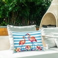 thumbnail image 2 of Stupell Industries Brushed Flamingos & Hibiscus Outdoor Printed Pillow design by Paul Brent, 14 x 7 x 20, 2 of 6