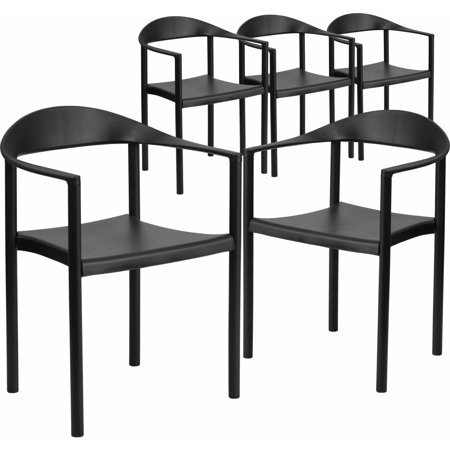 Stacking Cafe Chairs Flash Furniture 5-Pack HERCULES Series 1000 lb Capacity Plastic Cafe Stack Chair, Multiple Colors ()