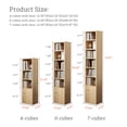 thumbnail image 6 of IOTXY Wooden Narrow Corner Bookcase - 70.8″ Tall 6 Cubes Open Adjustable Bookshelf with Door, White, 6 of 6