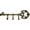 Antique Gold, variant on Rustic Cast Iron Large Key-Shaped Holder With 3 Key Hooks for Wall Mount (Rustic Bronze)