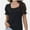 Black, variant on Women's Basic Summer T-Shirt - Square Neck Short Sleeve Top, Casual Comfort Fit