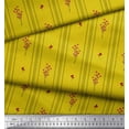 thumbnail image 3 of Soimoi Yellow Poly Georgette Fabric Red Berries & Stripe Decor Fabric Printed Yard 42 Inch Wide, 3 of 5