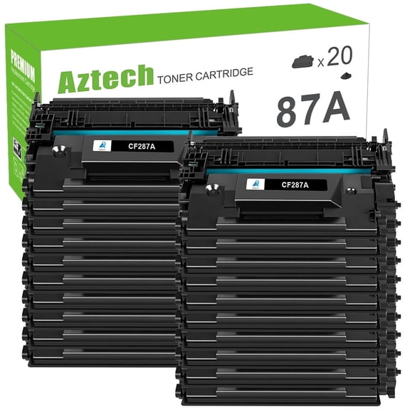 AAZTECH 20-Pack Compatible 87A Toner Cartridge for HP CF287A 87A Enterprise M506 M506n M506dn M506x Pro M501n M501dn MFP M527series Printer (Black)