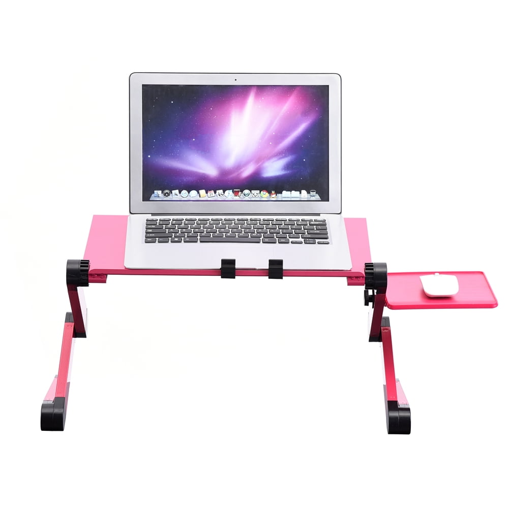 RONSHIN Electronics Laptop Stand Table Lap Desk Tray Portable Adjustable for Bed Computer Holder red