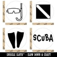thumbnail image 2 of Scuba Diving Diver Flag Snorkel Mask Fins Rubber Stamp Set for Scrapbooking Crafting Stamping - Small 3/4 Inch, 2 of 7