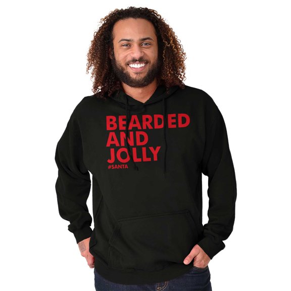 Xmas Bearded and Jolly Hashtag Santa Men's Big & Tall Graphic Hoodie Brisco Brands 2X