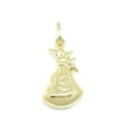 thumbnail image 2 of 14k yellow gold 3D hollow dollar sign money bag lucky pendant charm gift 1.4g, 2 of 10