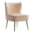 thumbnail image 2 of WestinTrends Furniture 22" Wide Tufted Velvet Accent Chair Seat with Gold Metal Legs, All Weather Resistant for Indoor, Den, Dining or Living Room, Bedroom, 2 of 9