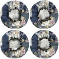 thumbnail image 2 of Shower Caps,Pioneer Flower Floral Print Pattern Waterproof Shower Cap for Women 4 Pieces,Double Reusable Hair Cover for Shower PEVA Elastic Stretch Hem, 2 of 7
