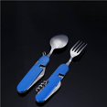 thumbnail image 4 of Vajilla para acampar Toystoory utensilios de cocina desmontables acero inoxidable azul, 4 of 6