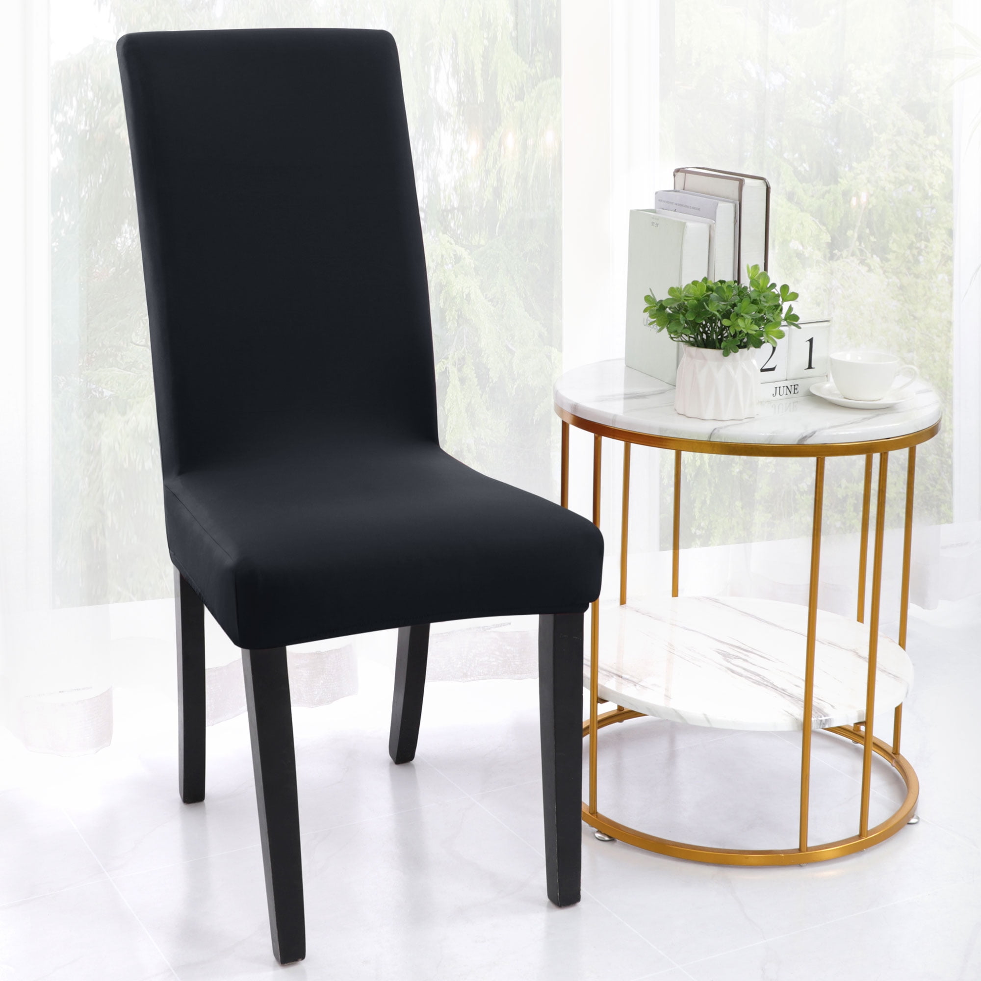 Details about   Stretch Solid Washable Removable Easy Install With Ties Button Chair Seat Cover 