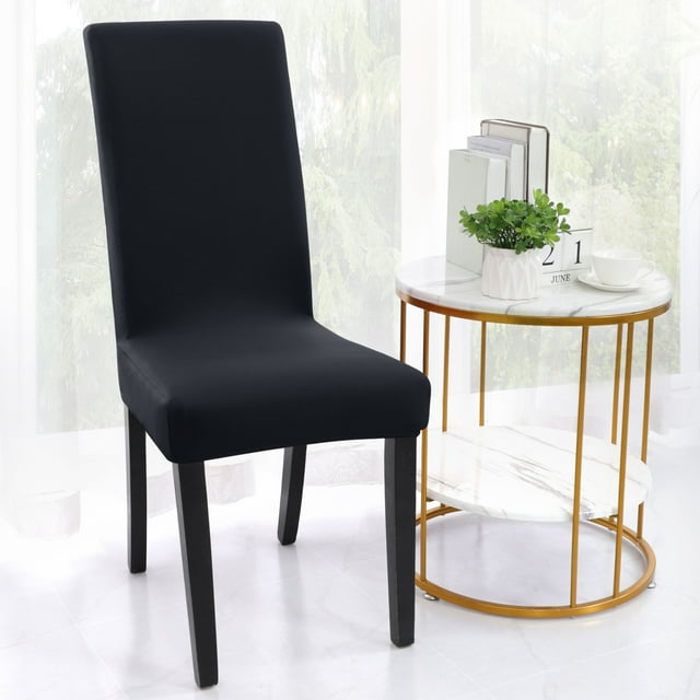 PiccoCasa 4Pcs Funda de Silla Lavable y Stretch Protectores de Asiento Removibles para Comedor Gris Oscuro