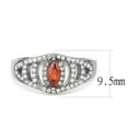 thumbnail image 2 of Womens Silver Rings High polished (no plating) 316L Stainless Steel Ring with AAA Grade CZ in Orange DA123, 2 of 5