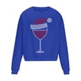 thumbnail image 4 of UVEASISHA Chandails de Mode pour Hommes de Noël, Imprimé de Verre de Vin Fantaisie, Col Rond, Chandails à Enfiler, Hauts Surdimensionnés Décontractés, Chandail Graphique de Noël, Soldes de Liquidation de Noël, Bleu 2TG, 4 of 5