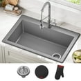 thumbnail image 2 of KRAUS Forteza 33” Drop In / Undermount Single Bowl Granite Kitchen Sink in Grey, 2 of 8